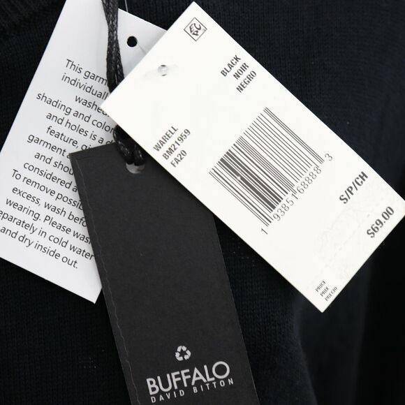 Buffalo David Bitton Mens Sweater Black Size S Crew Neck Pullover $69 - Picture 5 of 10